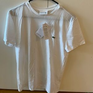 NWOT / NEVER WORN Mens Lacoste Pima Cotton Small T-shirt. White.